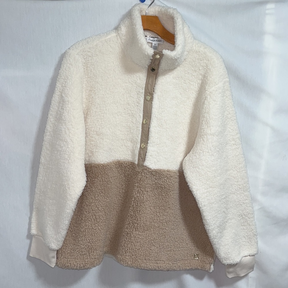 Calvin Klein Sherpa Sweater / Jacket Sz L
